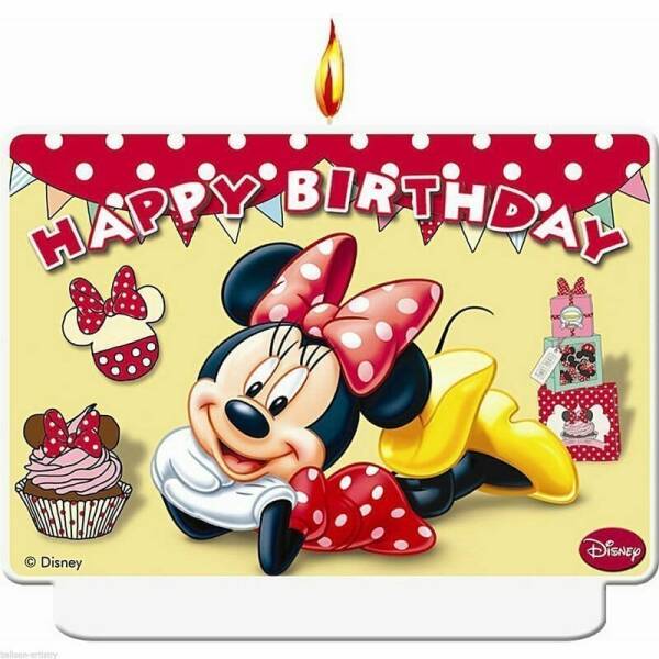 Minnie Café "Happy Birthday" Décor Candle - 1pk