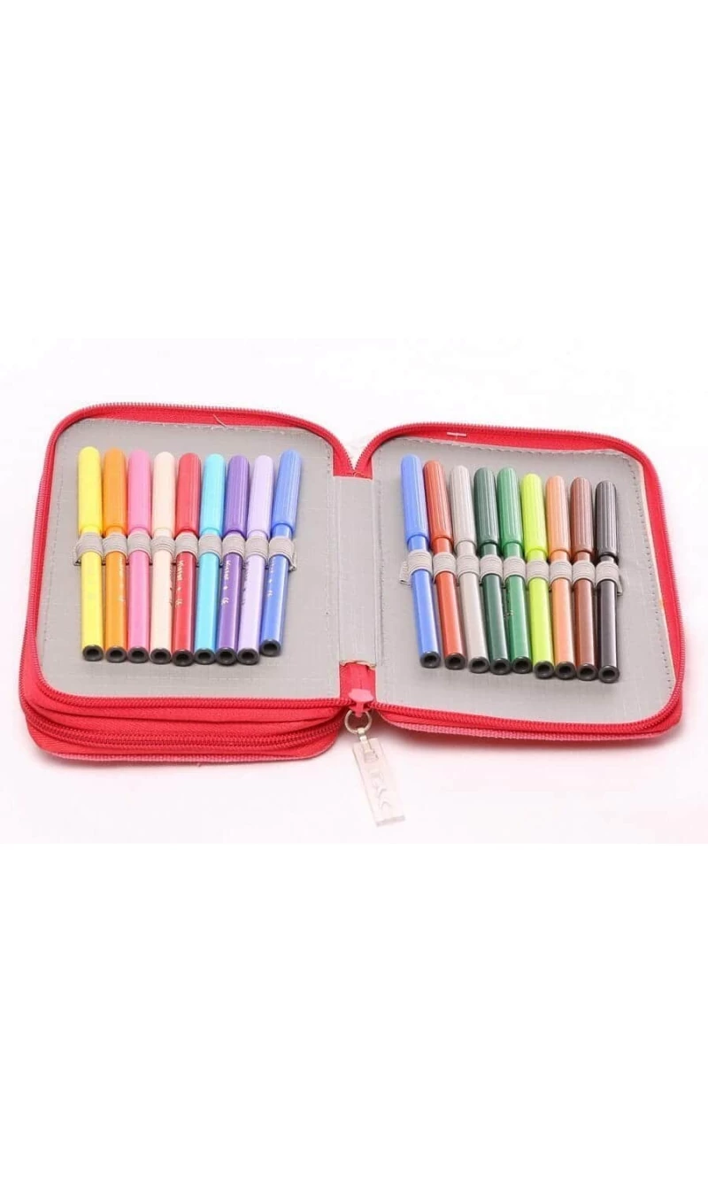 Princess On Top Pink Filled Double Pencil Case - 8"