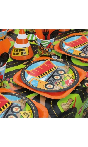 Construction Party Plastic Table Cover - 54 Inch x 84 Inch