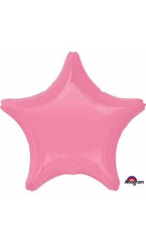 Bubble Gum Pink Star Standard Foil Balloon - 48cm