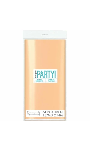 Rose Gold Foil Rectangular Plastic Table Cover - 54 Inch x 108 Inch