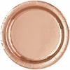 Rose Gold Foil Round 9 Inch Dinner Plates - 8pk - Foil Board