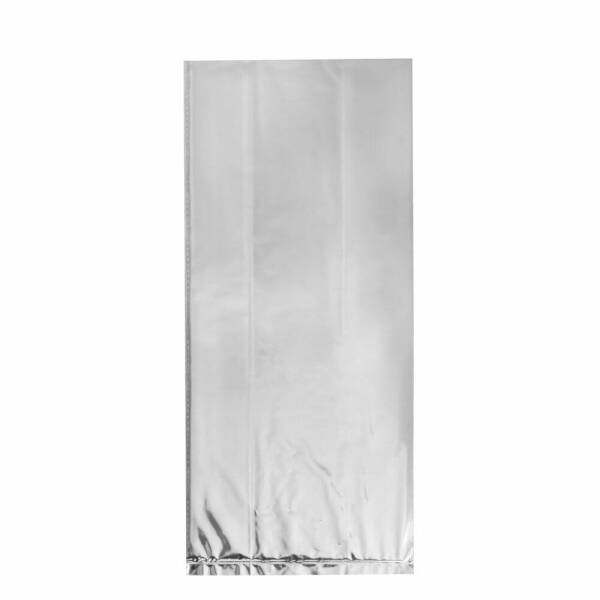 Silver Foil Cellophane Bags 5"x11" - 10pk