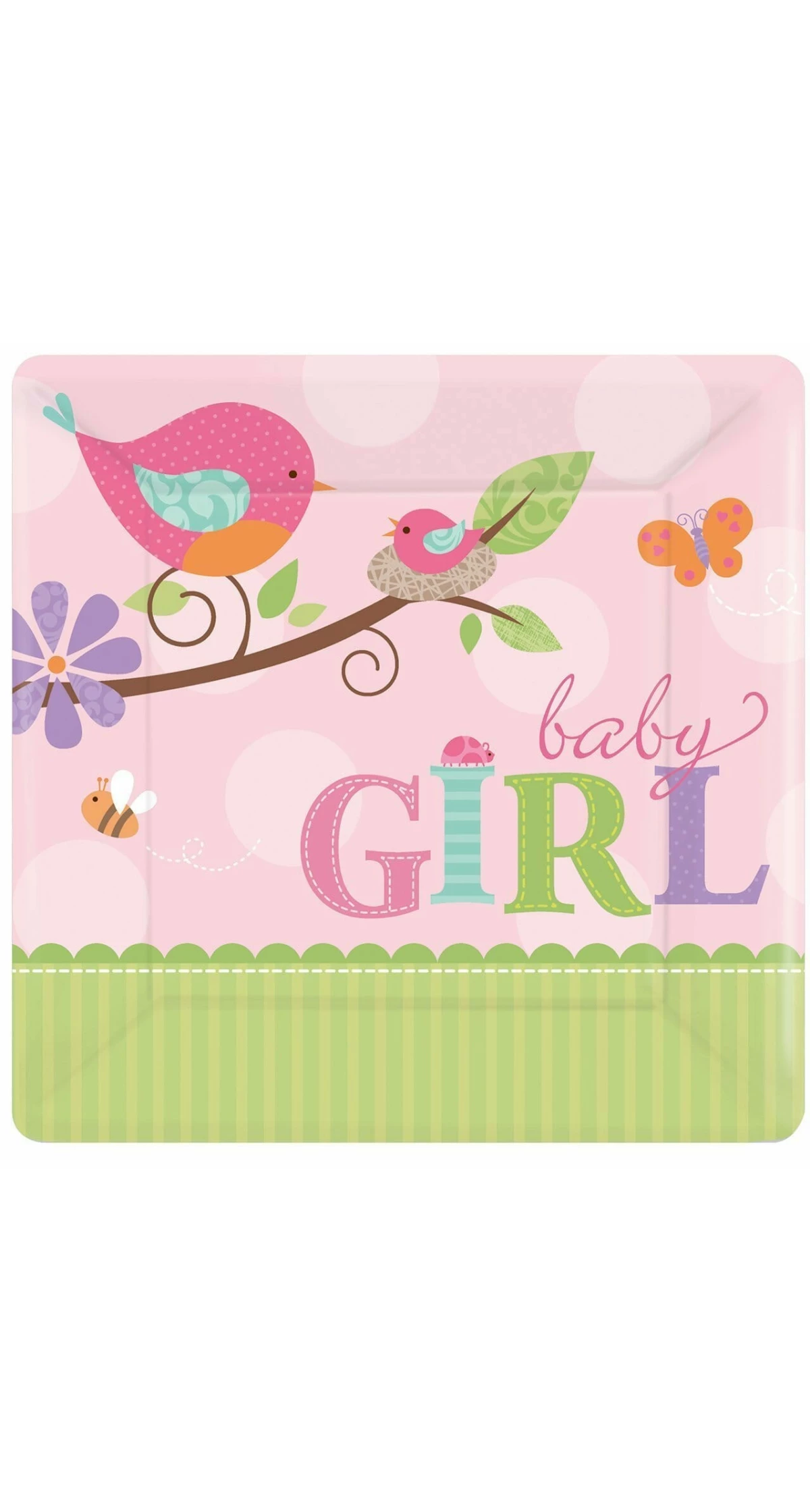 Tweet Baby Girl Paper Plates 17.8cm - 8pk