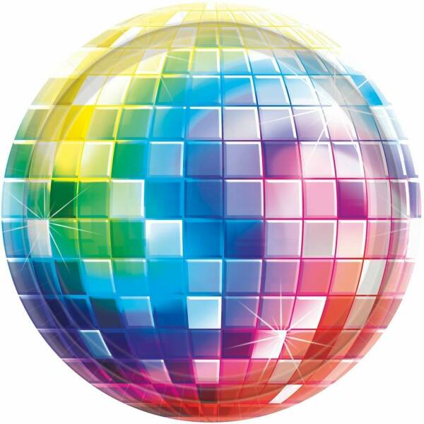 Disco Fever Round Paper Plates 17.8cm - 8pk