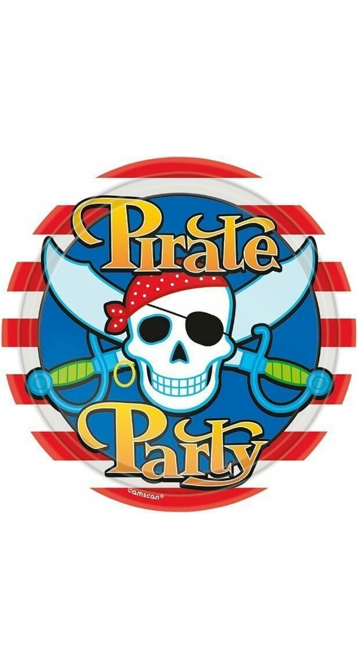 Pirate Party Paper Plates 17.8cm - 8pk