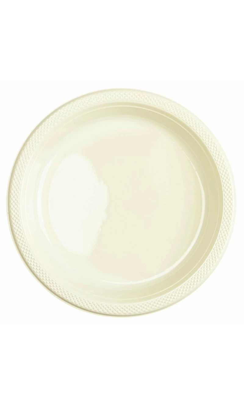 Vanilla Crème - 10 x Plastic Plates 22.8 cm