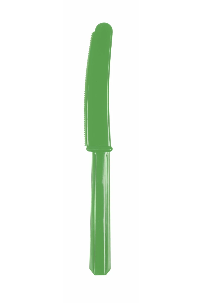 Festive Green Reusable Plastic Knives - 10pk
