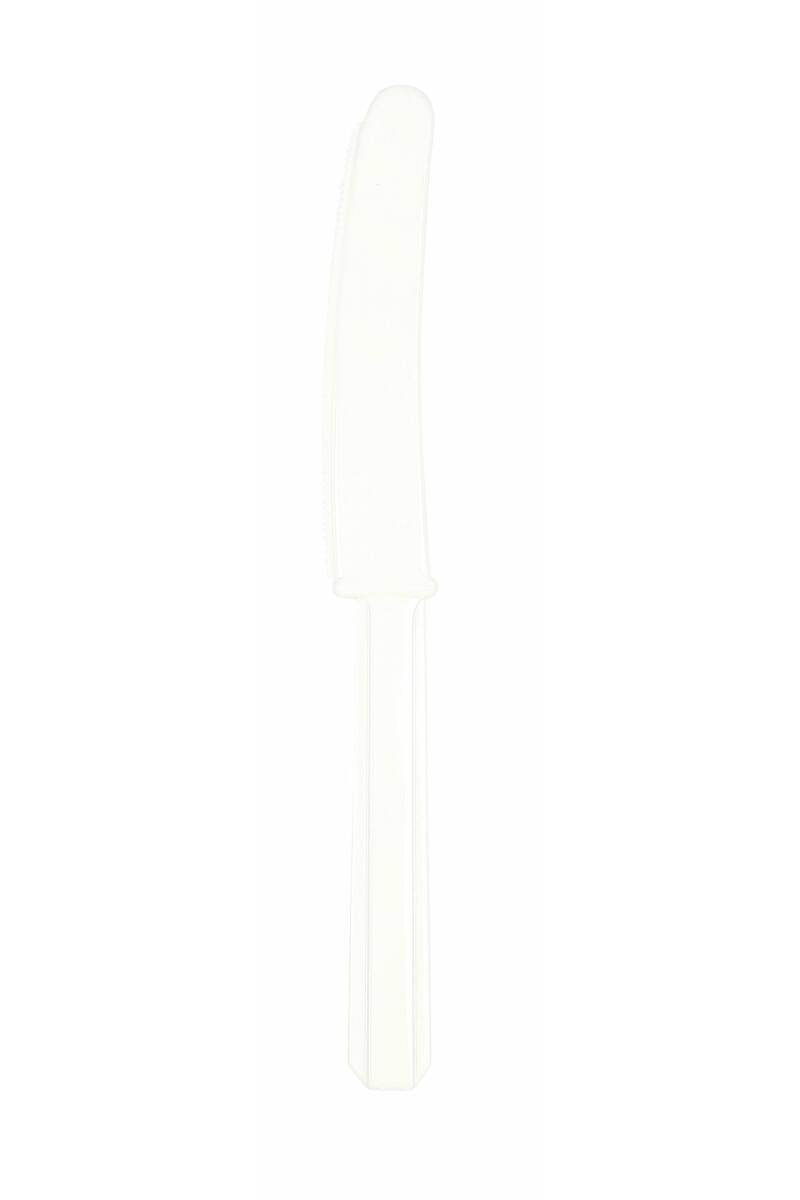 Frosty White Reusable Plastic Knives - 10pk