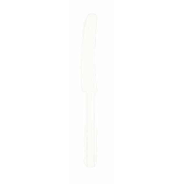 Frosty White Reusable Plastic Knives - 10pk