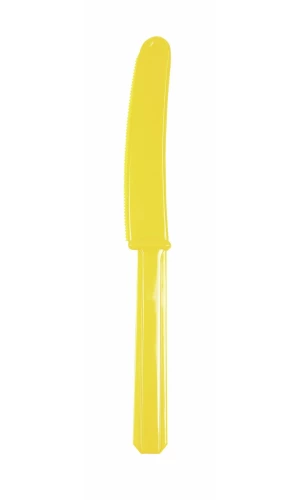 Sunshine Yellow Reusable Plastic Knives - 10pk