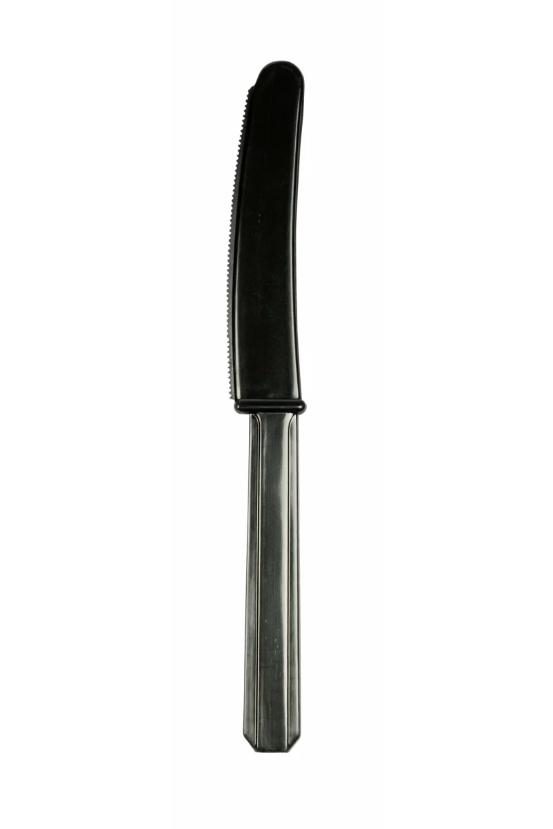 Black Reusable Plastic Knives - 10pk