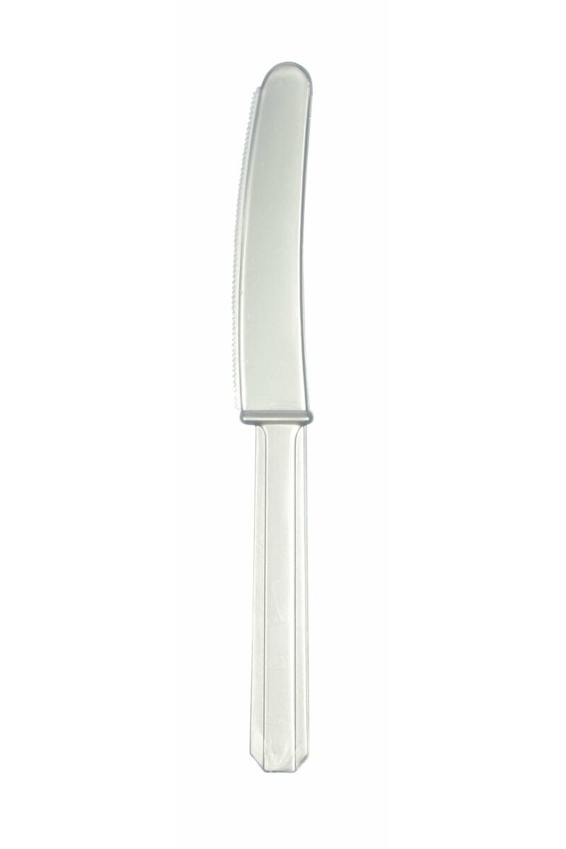 Silver Reusable Plastic Knives - 10pk