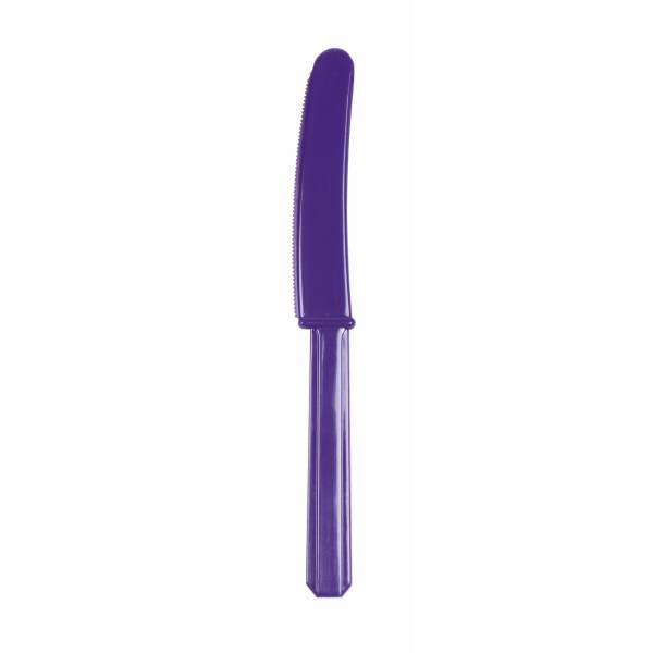Purple Reusable Plastic Knives - 10pk