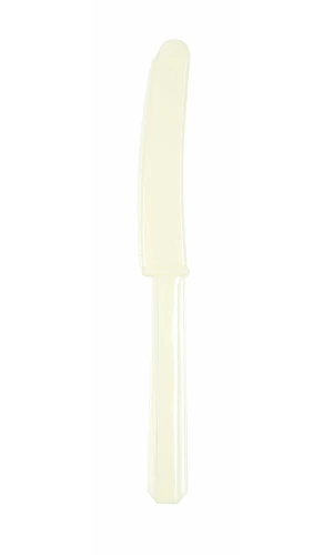 Vanilla Crème Reusable Plastic Knives - 10pk