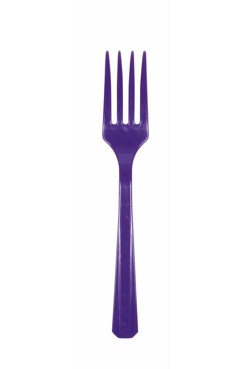 Purple Reusable Plastic Forks - 10pk
