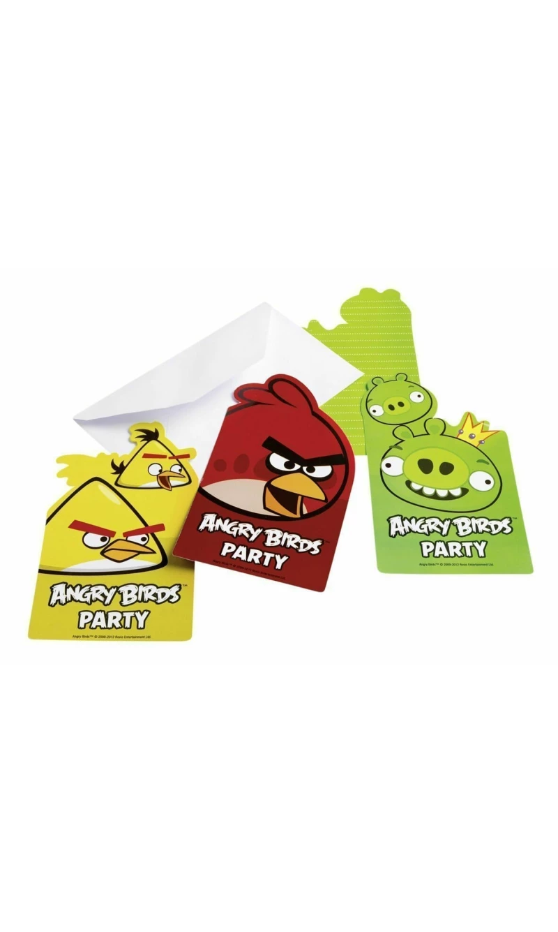 Angry Birds Invitations - 6pk
