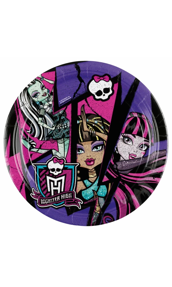 Monster High Paper Plates 18cm - 8pk
