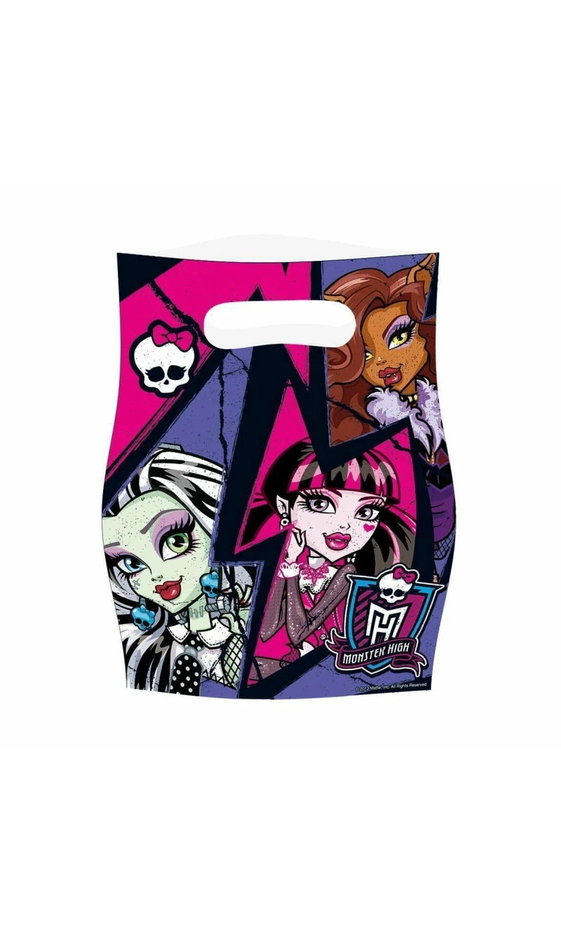 Monster High Plastic Party Bags 16cm x 23cm - 6pk