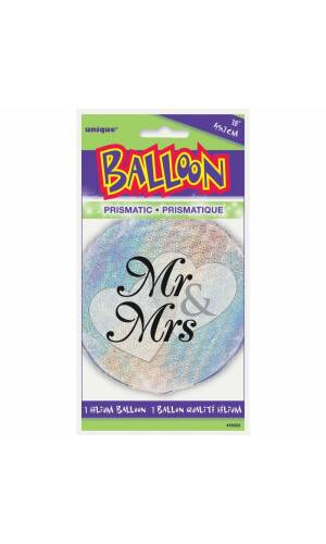 Mr. & Mrs. Prism Round Foil Balloon 18 Inch