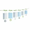 White & Blue Paper Lantern Garland - 3.65m