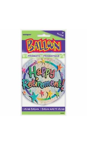 Happy Retirement Prism Round Foil Balloon 18 Inch