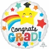 Congrats Grad Happy Star Standard Foil Balloon - 18''