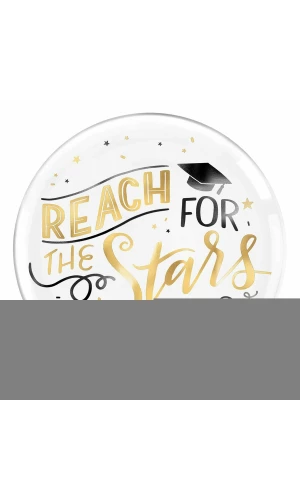 Reach For The Stars The Adventure Begins Hot Stamped Round Plastic Platters 35cm