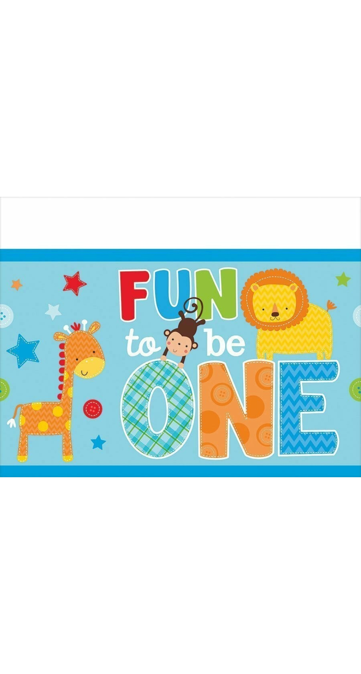 Fun To Be One Boy Plastic Tablecover - 137cm x 259cm