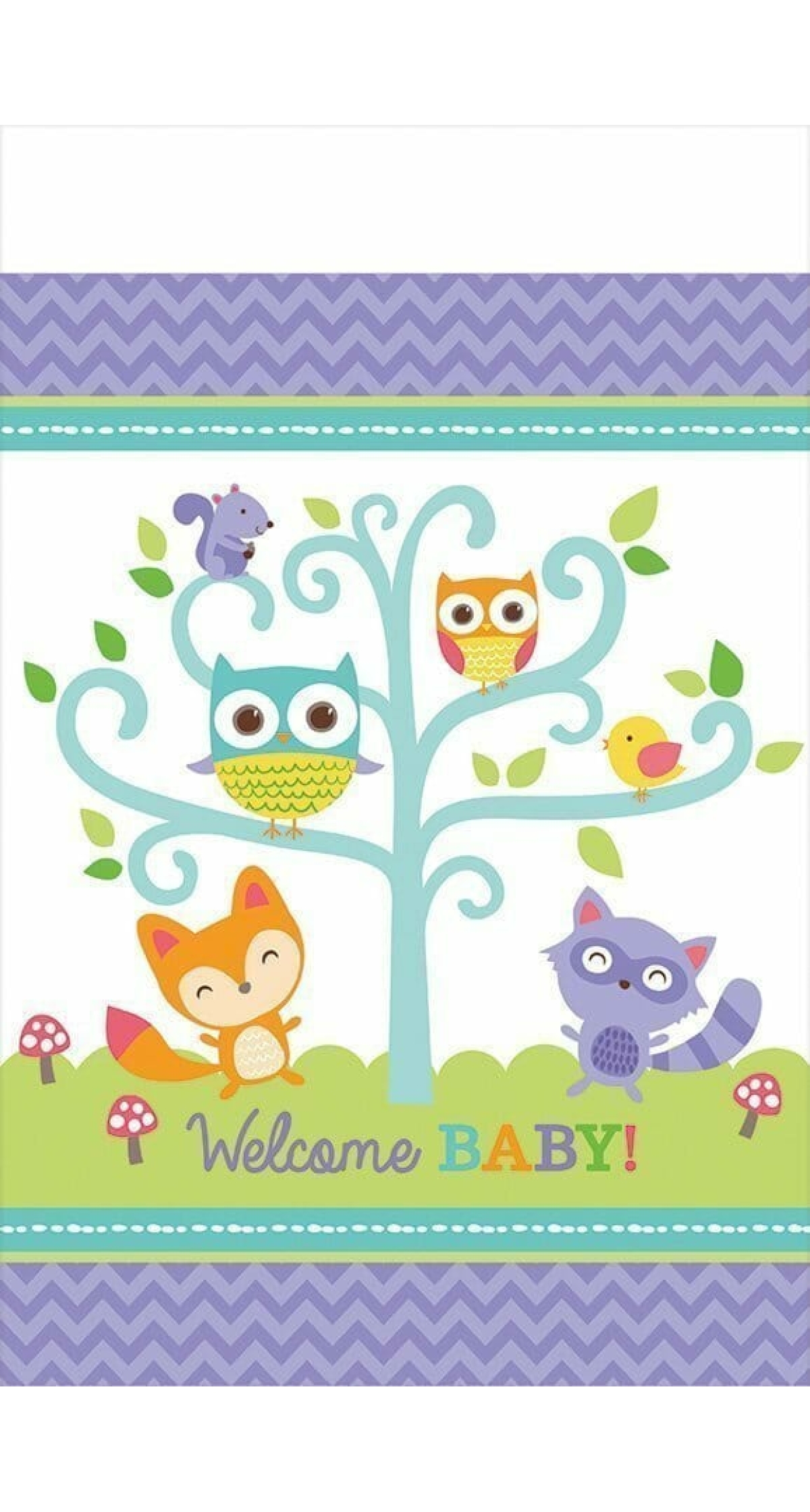 Woodland Baby Plastic Tablecover - 137cm x 259cm