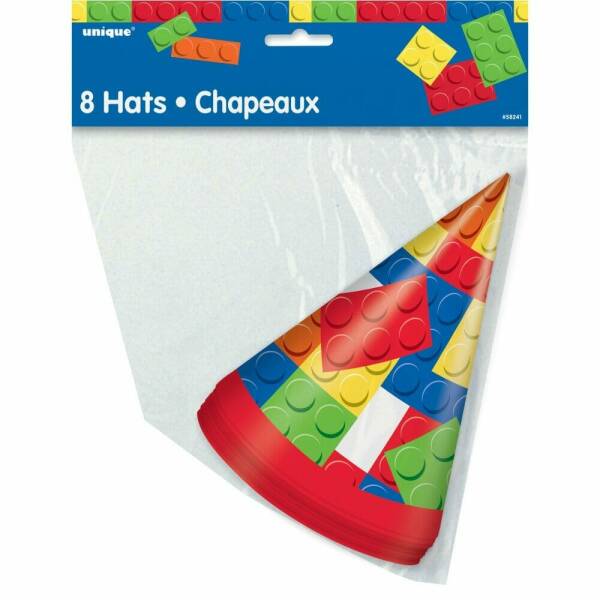 Building Blocks Birthday Party Hats - 8pk