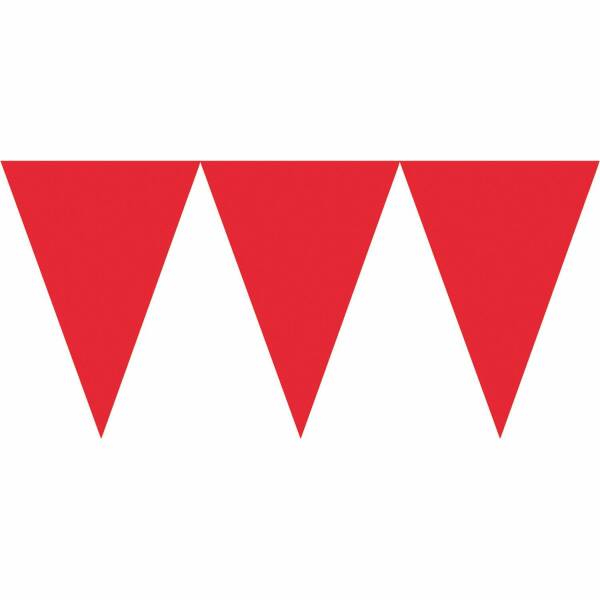 Pennant Flag Banner Red Paper Bunting - 4.5m