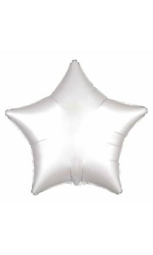 Satin Luxe White Foil Balloon Star - 19'' (48cm)