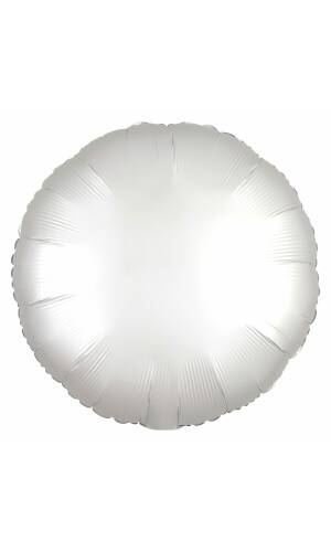 Satin Luxe White Foil Balloon Round - 17'' (43cm)