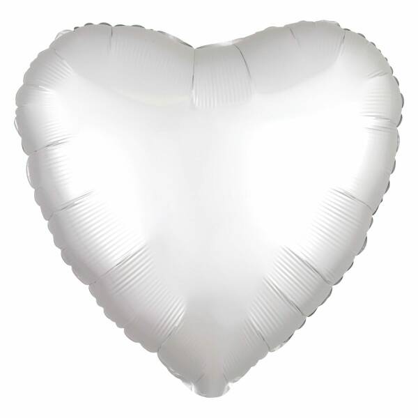 Satin Luxe White Foil Balloon Heart - 17'' (43cm)
