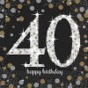40th Gold Sparkling Celebration Napkins 33cm x 33cm - 16pk