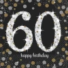 60th Gold Sparkling Celebration Napkins 33cm x 33cm - 16pk