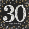 30th Gold Sparkling Celebration Napkins 33cm x 33cm - 16pk