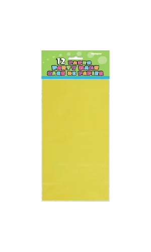 Sunflower Yellow Paper Party Bags - 12pk