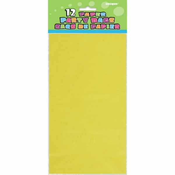 Sunflower Yellow Paper Party Bags - 12pk