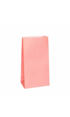 Pastel Pink Paper Party Bags - 12pk