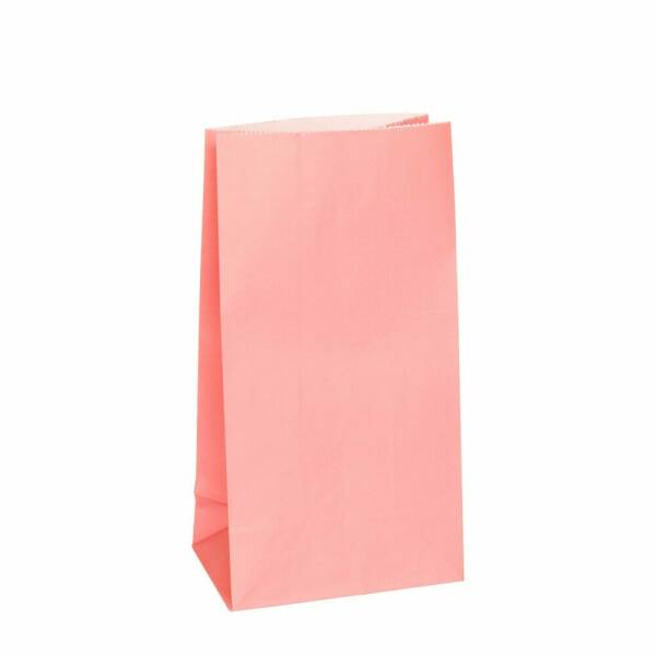 Pastel Pink Paper Party Bags - 12pk