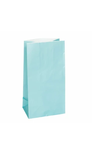 Baby Blue Paper Party Bags - 12pk