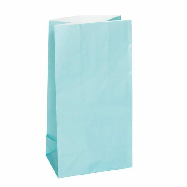 Baby Blue Paper Party Bags - 12pk