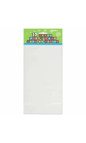 White Paper Party Bags - 12pk