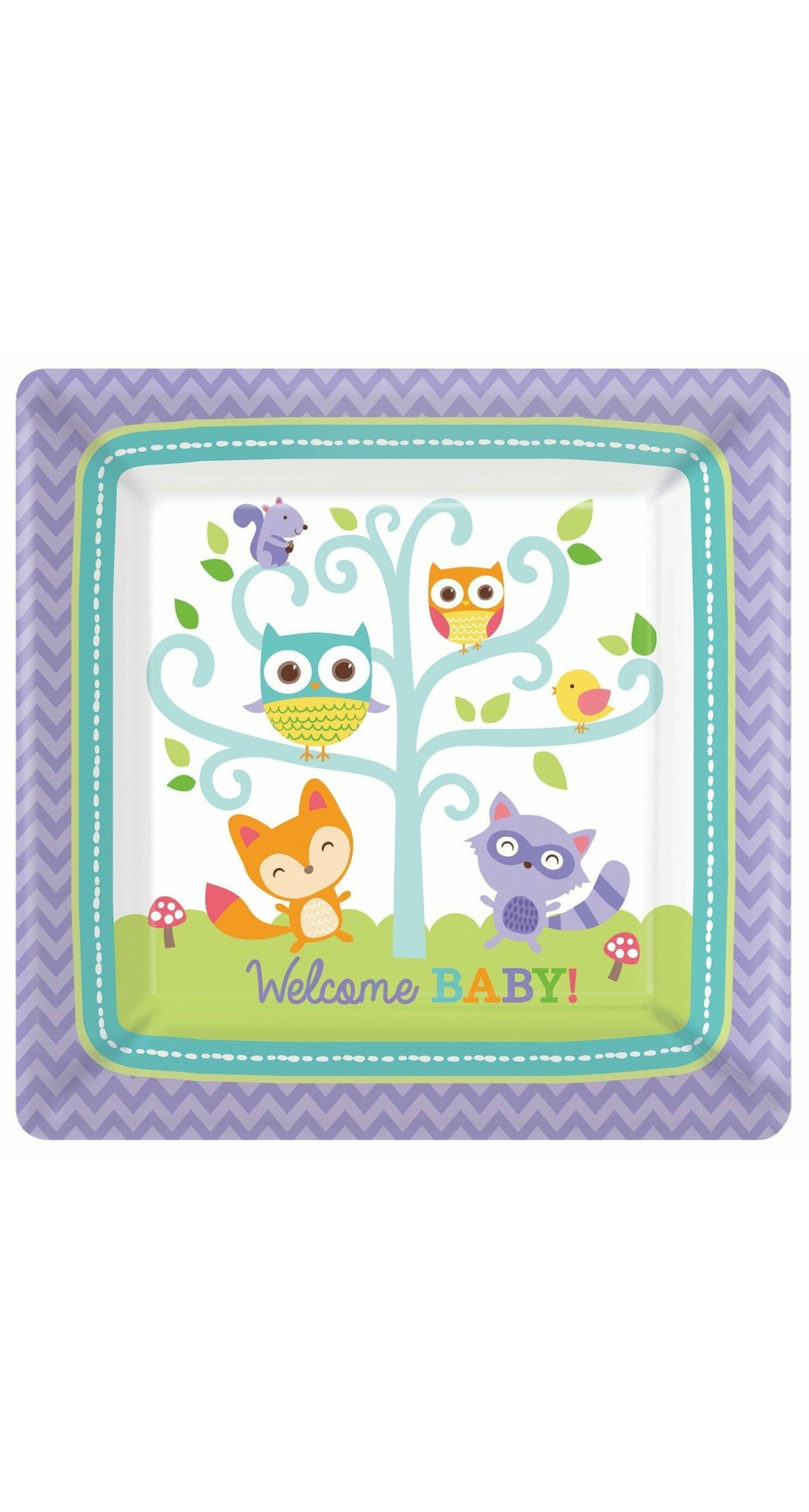 Woodland Baby Paper Plates 26cm - 8pk