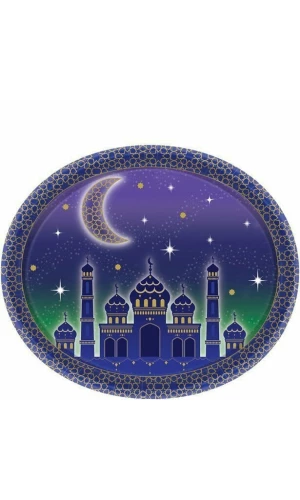 Eid Oval Paper Plates 30cm - 8pk