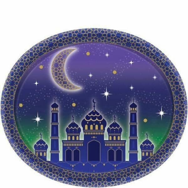 Eid Oval Paper Plates 30cm - 8pk
