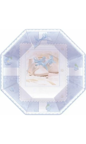 Tiny Blessing Blue Paper Plates 25.4cm - 8pk