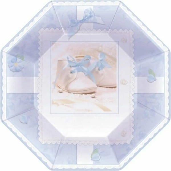 Tiny Blessing Blue Paper Plates 25.4cm - 8pk